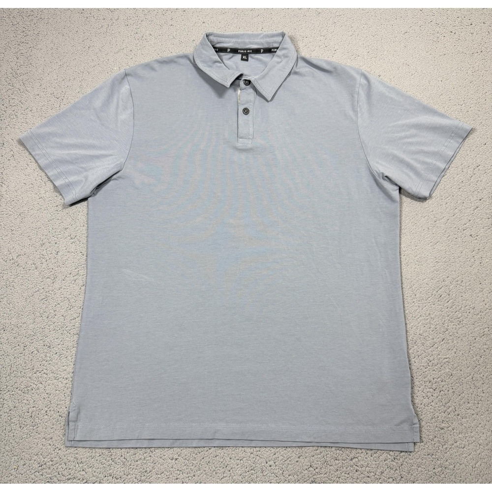 Public Rec Polo Shirt Mens XL Gray Pima Cotton Blend Stretch Knit Casual